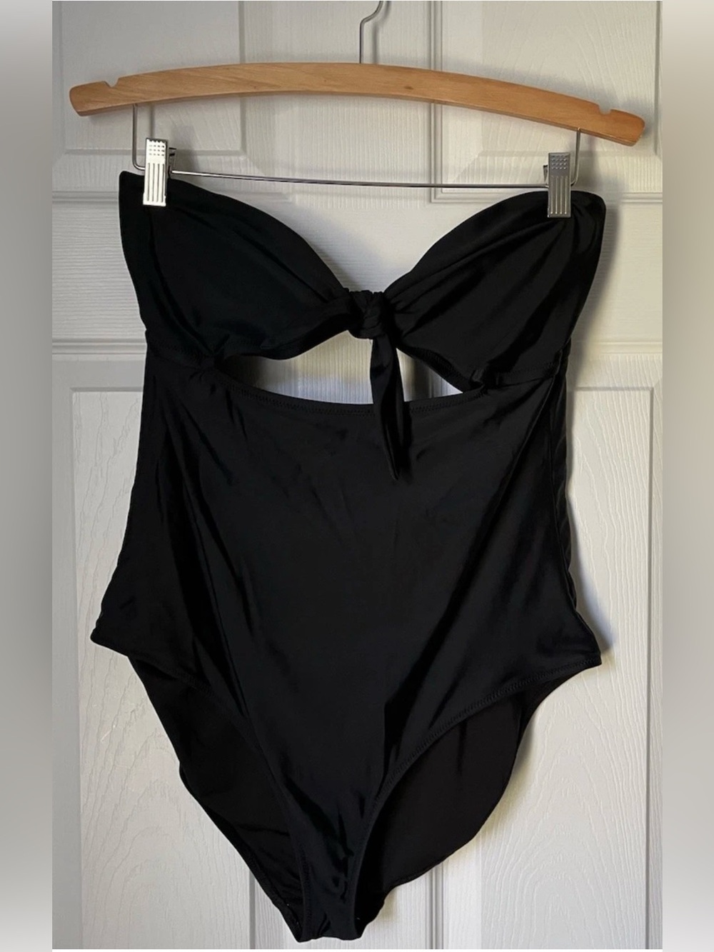 aerie Black One-Piece Swimsuit with Front Tie